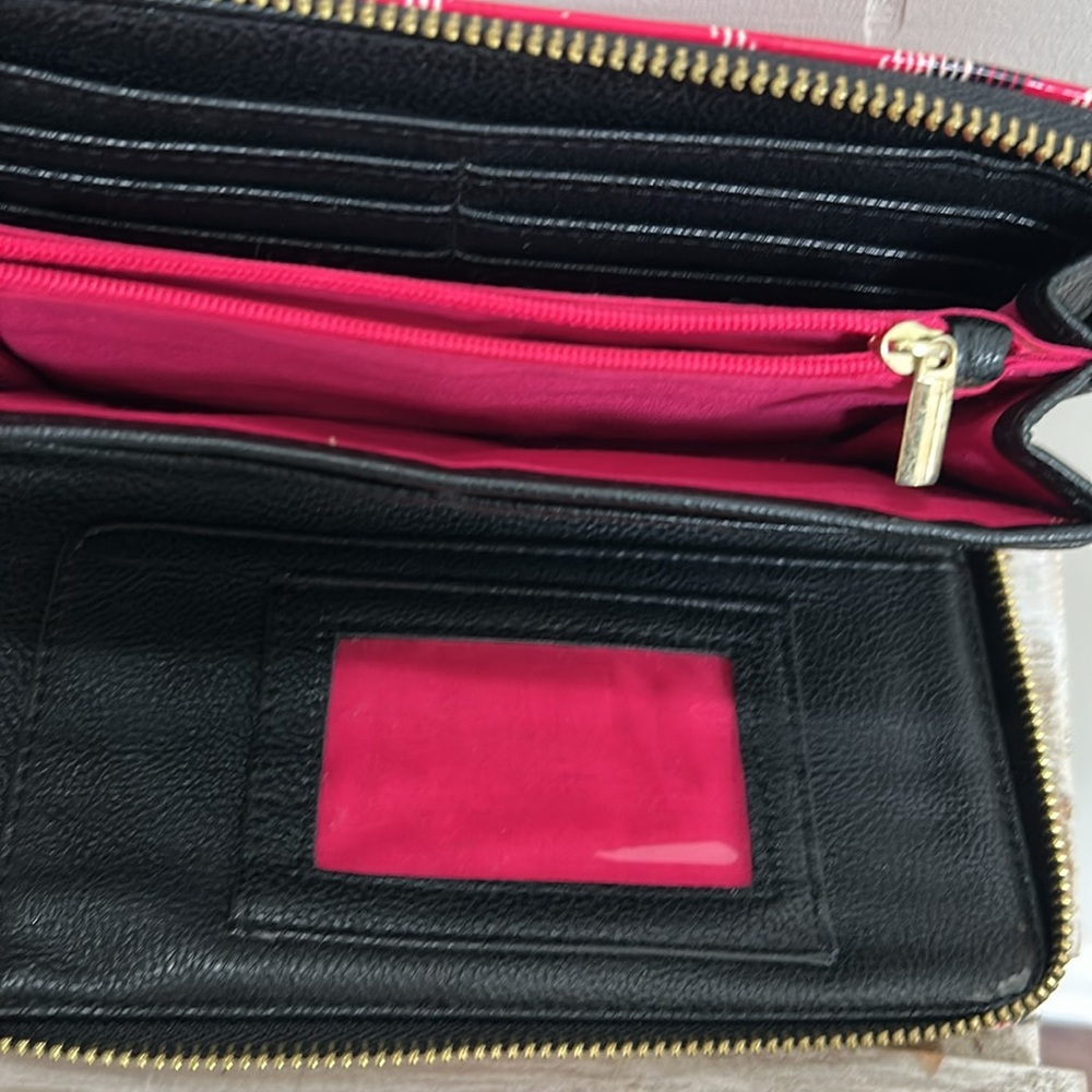 Betsey Johnson Pink Plaid Wristlet Wallet - Picture 5 of 8